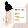 Fashionholla  Ins Hot Hat Hair Extension Long Wavy Curly Black Hat Wig