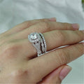 Ring 925 Sterling Silver Wedding Ring Set FHR052