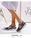 Fashionholla Casual Air Cushioned Wedge Comfort Rhinestone Sandals