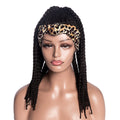 Hot Sexy Kinky Long Curly Braid Wig with Leopard Headband