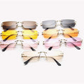 Rimless Retro Sunglasses Women Luxury Eyeglasses For Women/Men Vintage Glasses Women Mirror Oculos De Sol Feminino