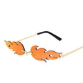 Fashion Fire Flame Sunglasses Women Rimless Wave Sun Glasses Metal Shades For Vintage Women Mirror Eyewear