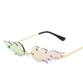 Fashion Fire Flame Sunglasses Women Rimless Wave Sun Glasses Metal Shades For Vintage Women Mirror Eyewear