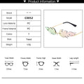 Fashion Fire Flame Sunglasses Women Rimless Wave Sun Glasses Metal Shades For Vintage Women Mirror Eyewear