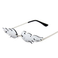 Fashion Fire Flame Sunglasses Women Rimless Wave Sun Glasses Metal Shades For Vintage Women Mirror Eyewear