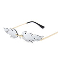 Fashion Fire Flame Sunglasses Women Rimless Wave Sun Glasses Metal Shades For Vintage Women Mirror Eyewear
