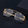 New Retro Rimless Sunglasses For Men Steampunk Sunglasses Punk Fashion Glasses Vintage Shades Gafas De Sol Sonnenbrill Sun