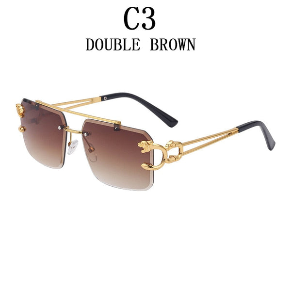 New Retro Rimless Sunglasses For Men Steampunk Sunglasses Punk Fashion Glasses Vintage Shades Gafas De Sol Sonnenbrill Sun