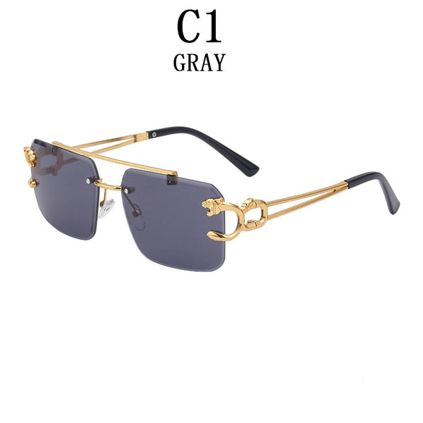 New Retro Rimless Sunglasses For Men Steampunk Sunglasses Punk Fashion Glasses Vintage Shades Gafas De Sol Sonnenbrill Sun