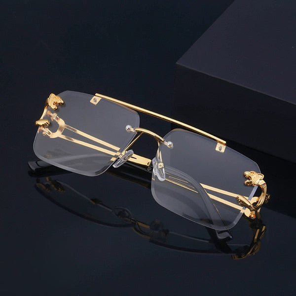 New Retro Rimless Sunglasses For Men Steampunk Sunglasses Punk Fashion Glasses Vintage Shades Gafas De Sol Sonnenbrill Sun