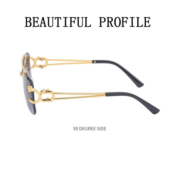 New Retro Rimless Sunglasses For Men Steampunk Sunglasses Punk Fashion Glasses Vintage Shades Gafas De Sol Sonnenbrill Sun