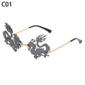 New Unique Rimless Punk Sunglasses Women Fashion Dragon And Phoenix Glasses Men Colorful Party Glasses For Female Shades