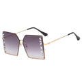 Oversized Rimless Square Diamond Sunglasses Women Glasses UV400