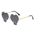 Fashion Unique Love Heart Tear Shape Sunglasses Women Colorful Rimless Eyewear Vintage Clear Ocean Lens Female Sun Glasses