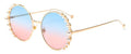 Venetian Round Gradient Pearl Sunglasses Women Brand Eyewear Fashion Design Metal Frame Sun Glasses