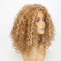 Synthetic Curly Short Brown with Blonde Wig for Women