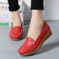 Women Flats  Spring Summer Shoes Women Heels 4.3CM Genuine Leather Chaussures Femme Casual Women Loafers Ballet Flat Shoes