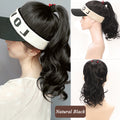 Natural Curly Hair Ponytail Open Top Wig Hat