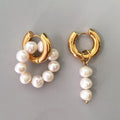 Asymmetrical Pearl Drop Earrings