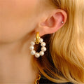 Asymmetrical Pearl Drop Earrings
