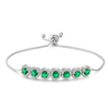 S5243 -Green Round Color CZ Bracelet Bangle Anniversary Gift Jewelry FHB079