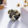 Black & Gold Vintage Crystal Ring