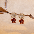 Blooming Beige Double Petal Earrings