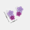 Blooming Purple Double Petal Earrings