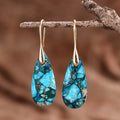Blue & Gold Regalite Stone Earrings