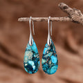 Blue & Gold Regalite Stone Earrings