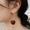 Celia Rouge Wine Red Cherry Earrings