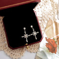 Crystal Cross Pendant Earrings