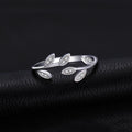 Crystal Leaf 925 Sterling Silver Ring