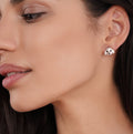 Crystal Puppy Face Stud Earrings