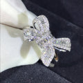 Crystal Silver Bow Ring