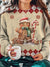 Women's Gingerbread Man Retro Christmas Print Lounge Top