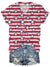 Independence Day American Flag Star Stripe V-Neck T-Shirt