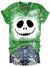 Halloween Tie-Dye Print V Neck T-Shirt