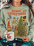 The Animals' Merry Christmas Print Round Neck Long Sleeve Top