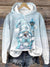 Snowman Gnome Print Hooded Top