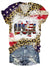 Women's Leopard USA Print T-Shirt