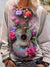 Women's Floral Guitar Print Casual Top
