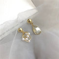 Geometric Gold & Pearl Earrings