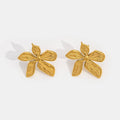 Gold Flower Statement Earrings