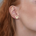 Gold Lily Butterfly Earrings