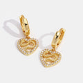 Golden Heart Serpentine Hoop Earrings