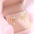 Golden Pearl Tassel Earrings