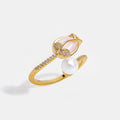 Golden Tulip Pink Opal Ring