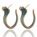 Green Cobra Snake Earrings