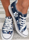 Women's Sneakers Star Striped Lace-up Canvas Sneakers